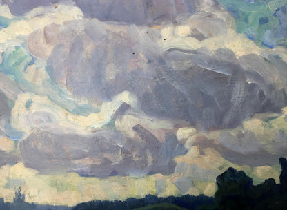Textured oil painting of swirling clouds by Khrustalenko Nikolay Alexandrovich