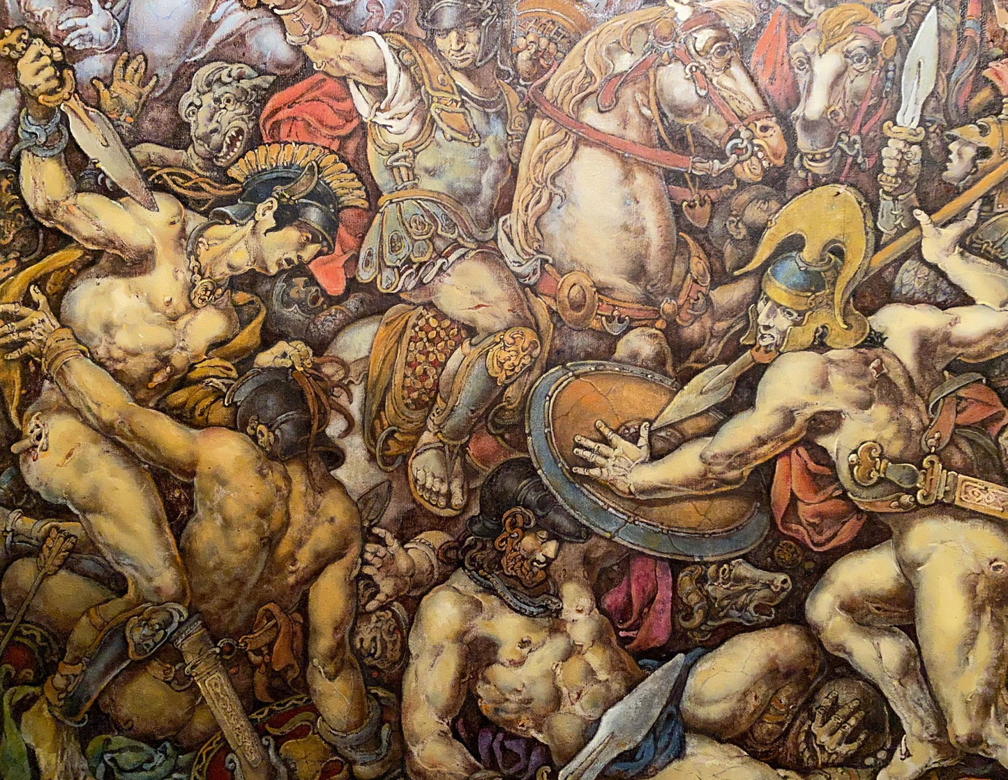 Oil painting of Battle scene in Troy by Oleg Litvinov