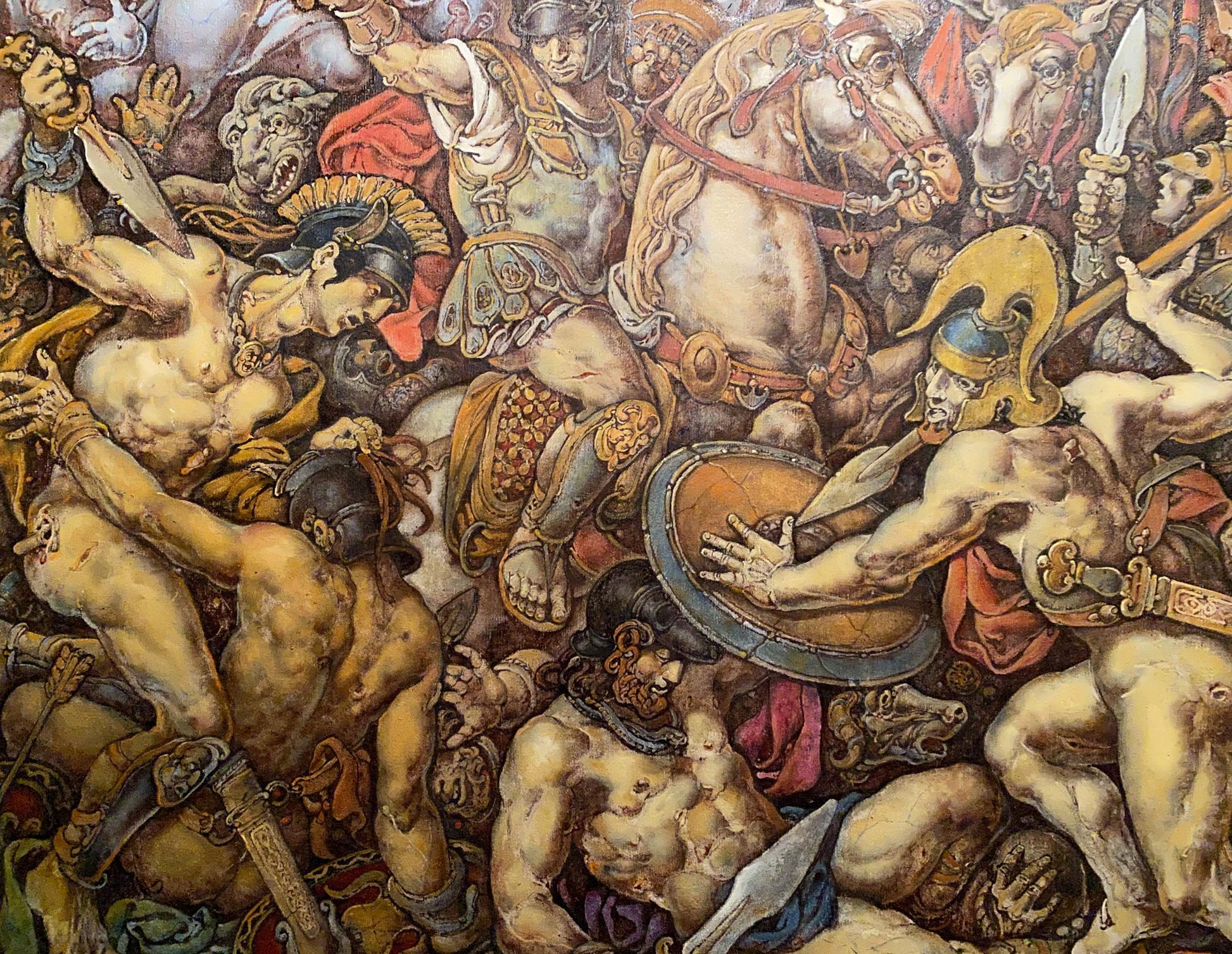 Oil painting of Battle scene in Troy by Oleg Litvinov