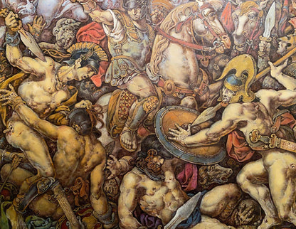 Oil painting of Battle scene in Troy by Oleg Litvinov