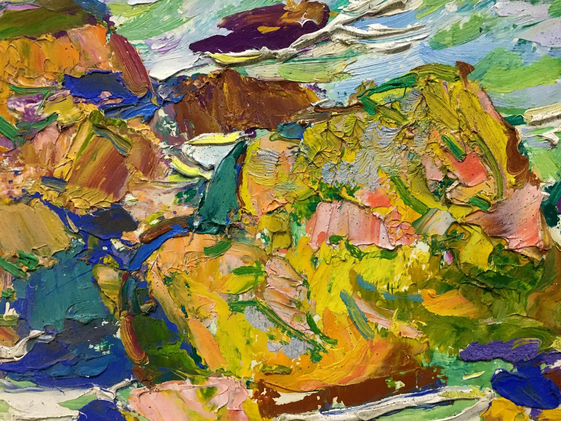 Vibrant impasto oil painting Near the shore by Chegodar Vasily Dmitrievich