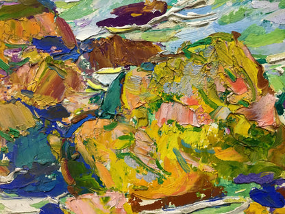 Vibrant impasto oil painting Near the shore by Chegodar Vasily Dmitrievich