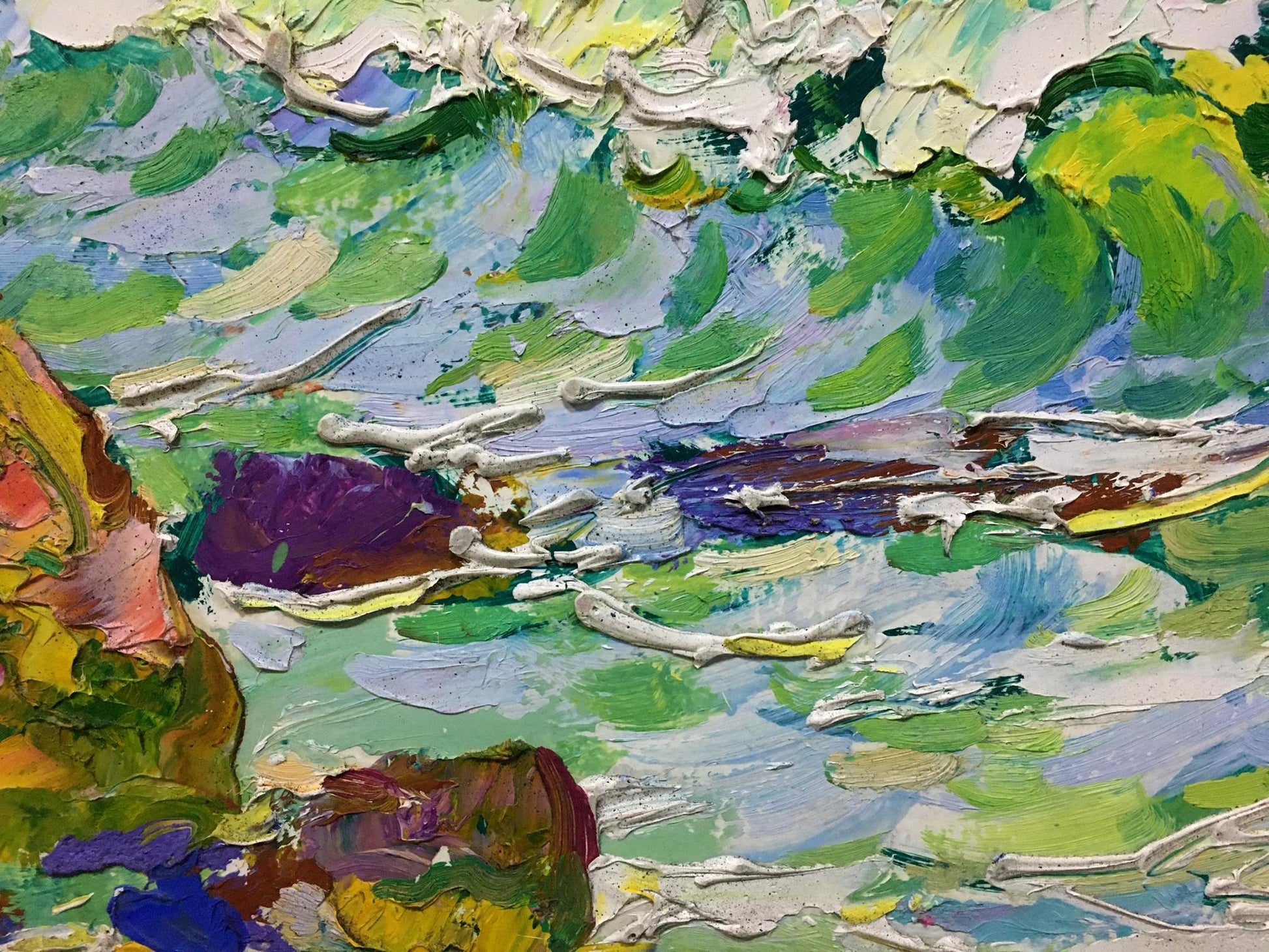 Vibrant oil painting Near the shore by Chegodar Vasily Dmitrievich