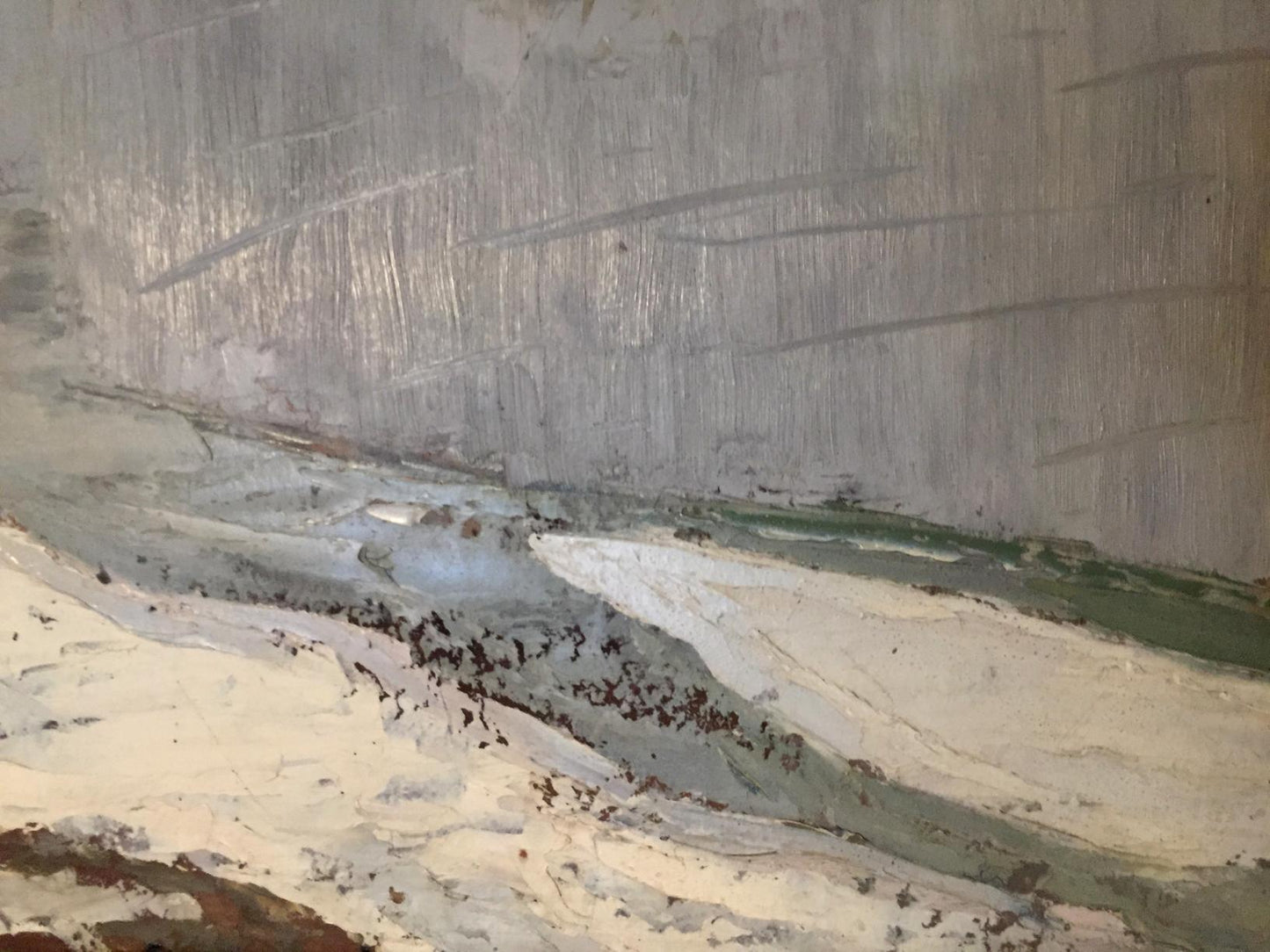 Oil painting Frost by Egorov Boris Kuzmich, textured grays and greens
