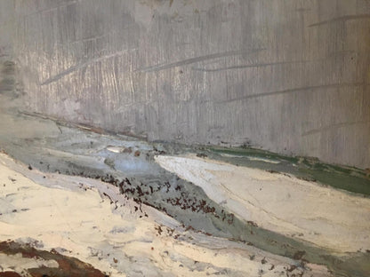 Oil painting Frost by Egorov Boris Kuzmich, textured grays and greens