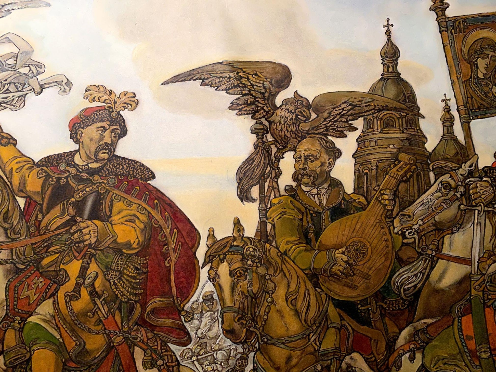 Oil painting Bogdan’s triumph by Litvinov Oleg Arkad’yevich with knights