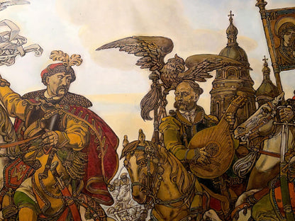 Oil painting Bogdan’s triumph by Litvinov Oleg Arkad’yevich with knights
