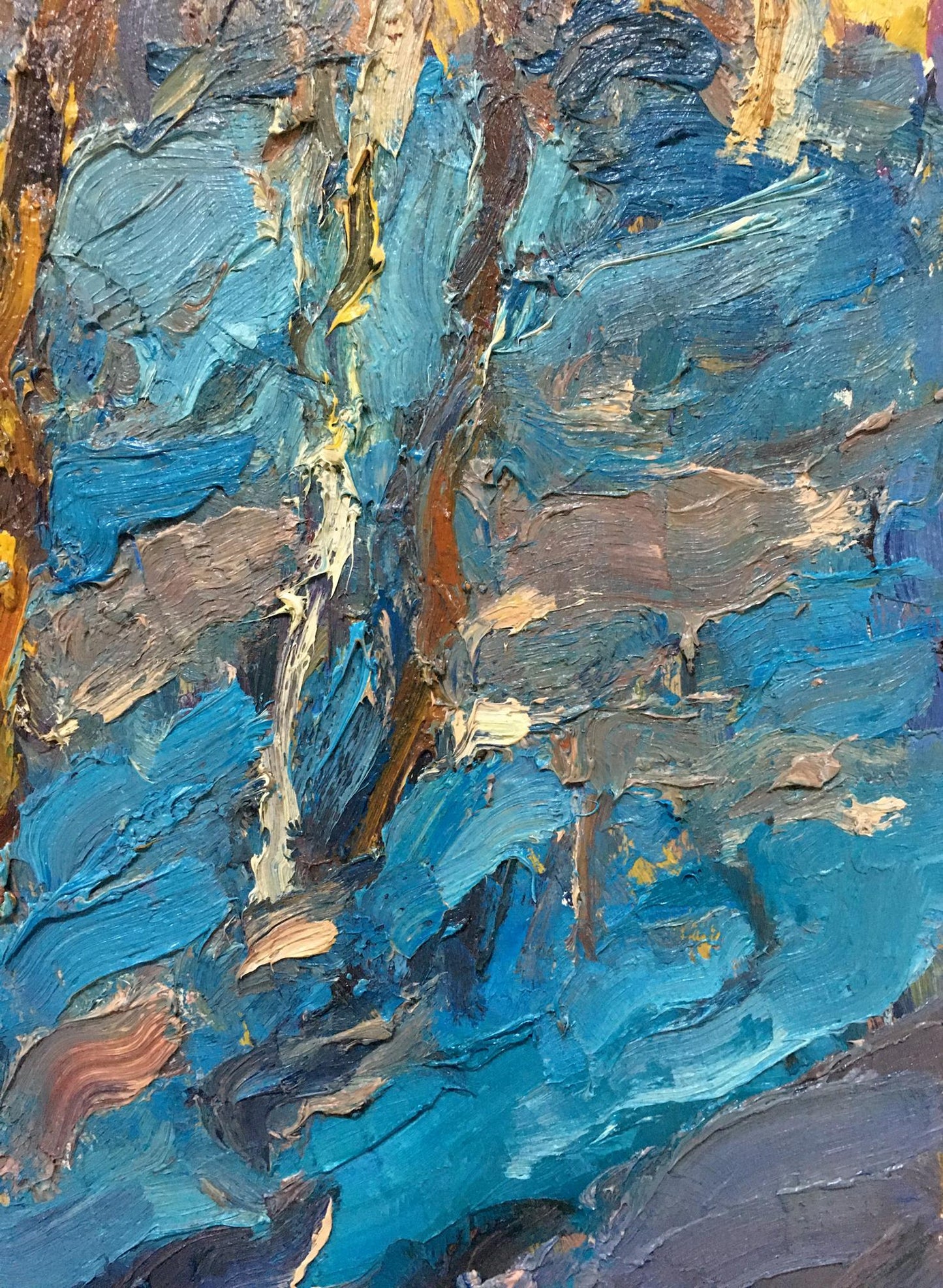 Textured abstract oil painting Blur in the forest by Dupliy Sergey Alexandrovich