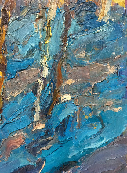 Textured abstract oil painting Blur in the forest by Dupliy Sergey Alexandrovich