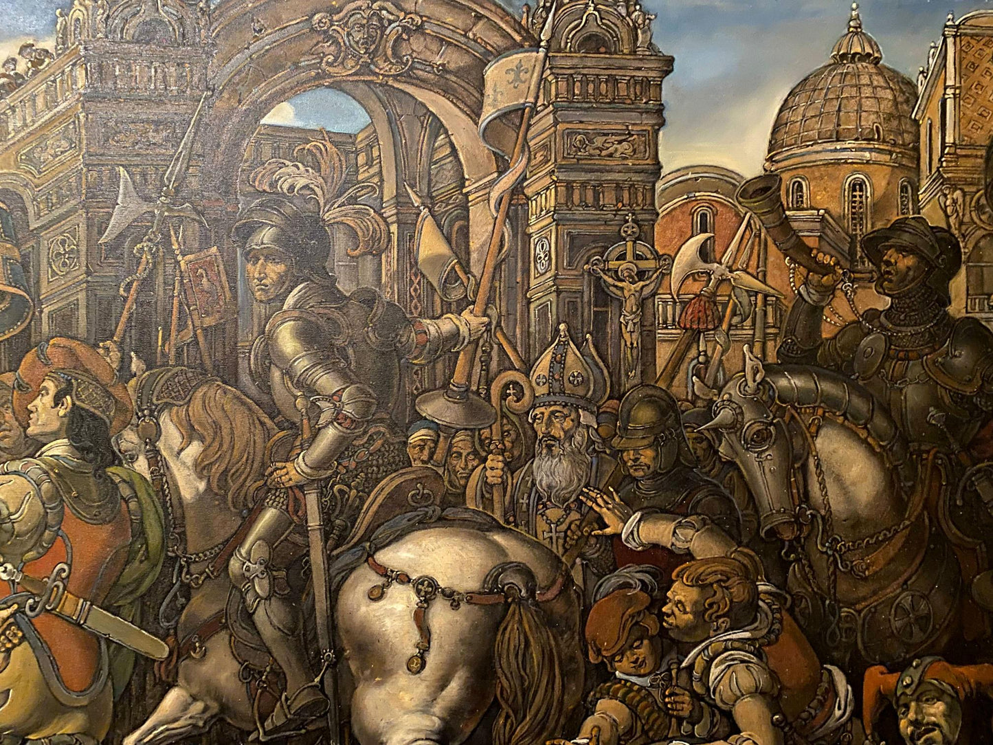 Oil painting Emperors triumph by Litvinov Oleg Arkadyevich knights scene
