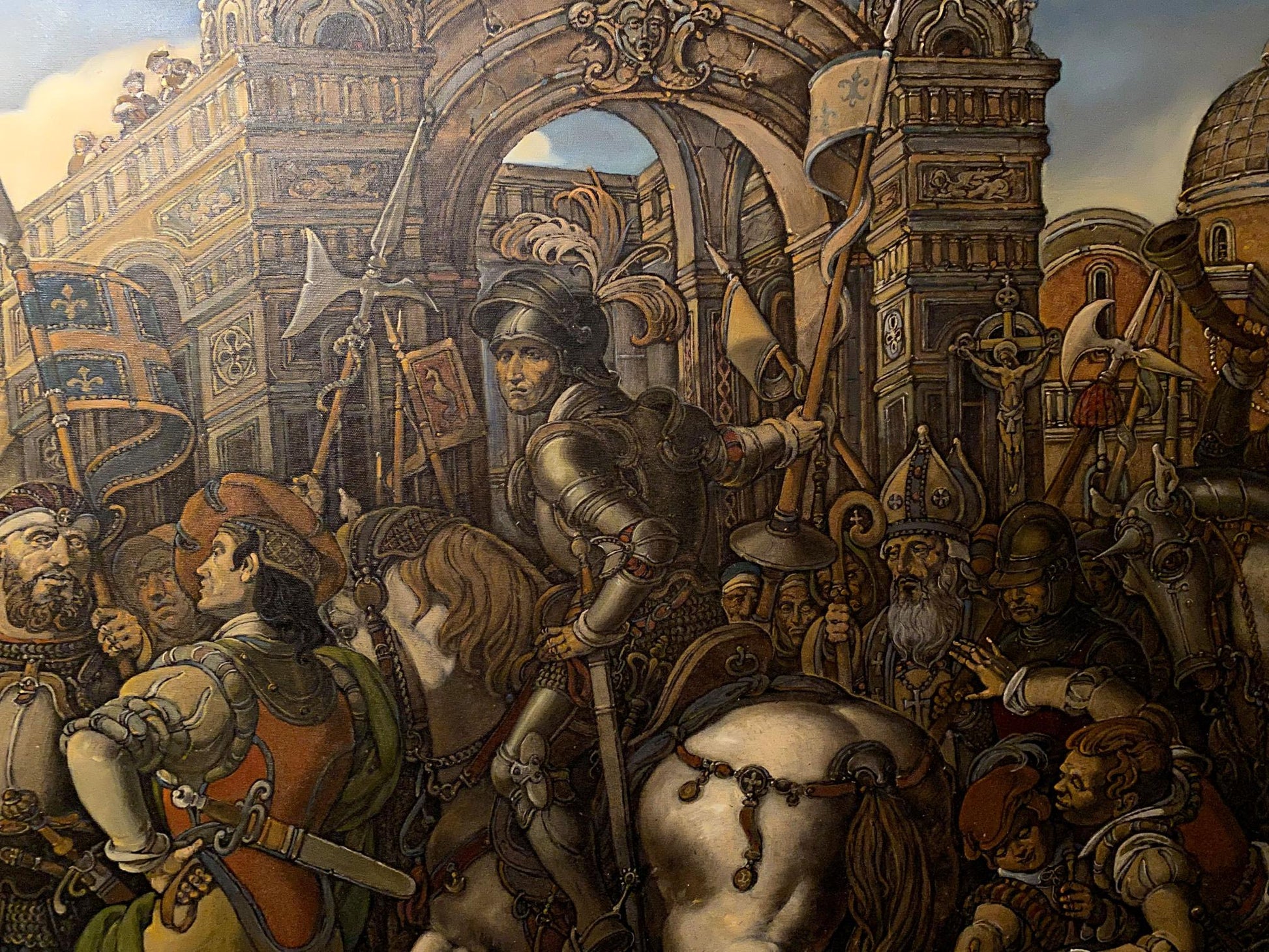 Oil painting Emperors Triumph by Litvinov Oleg Arkadyevich knight on horse