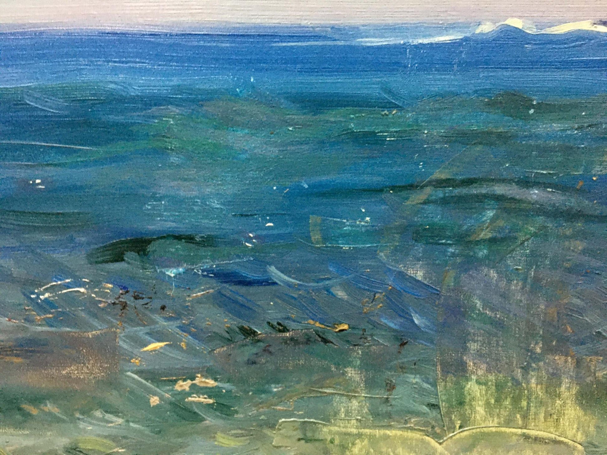 Textured oil painting of dynamic ocean waves by Filippov Zinovy Ivanovich