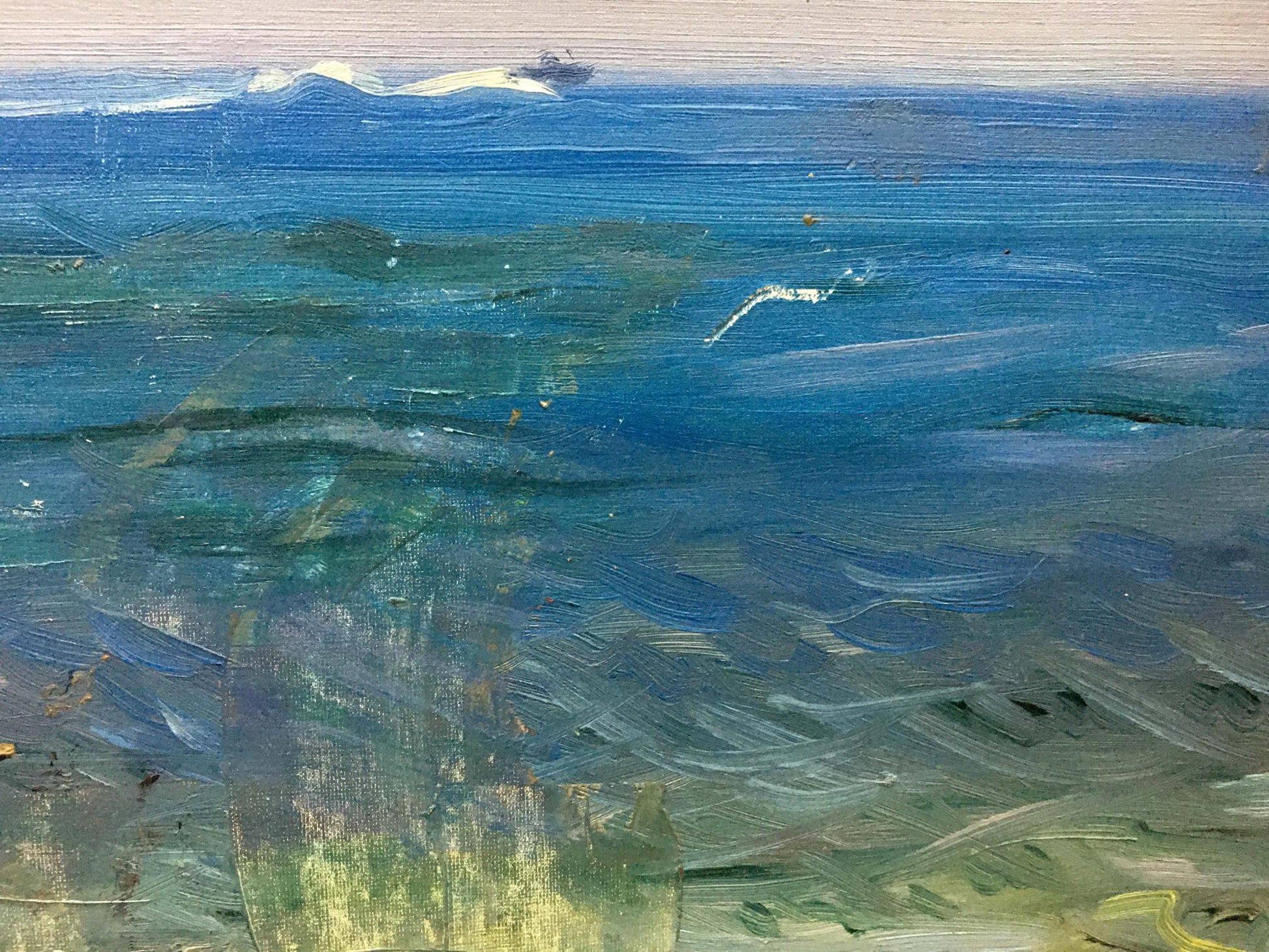 Textured oil painting of dynamic ocean waves by Filippov Zinovy Ivanovich