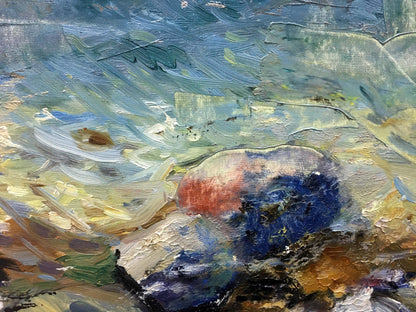 Oil painting Sea freshness by Filippov Zinovy Ivanovich, abstract rock in blues