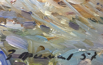 Oil painting Sea freshness by Filippov Zinovy Ivanovich, textured blue seascape
