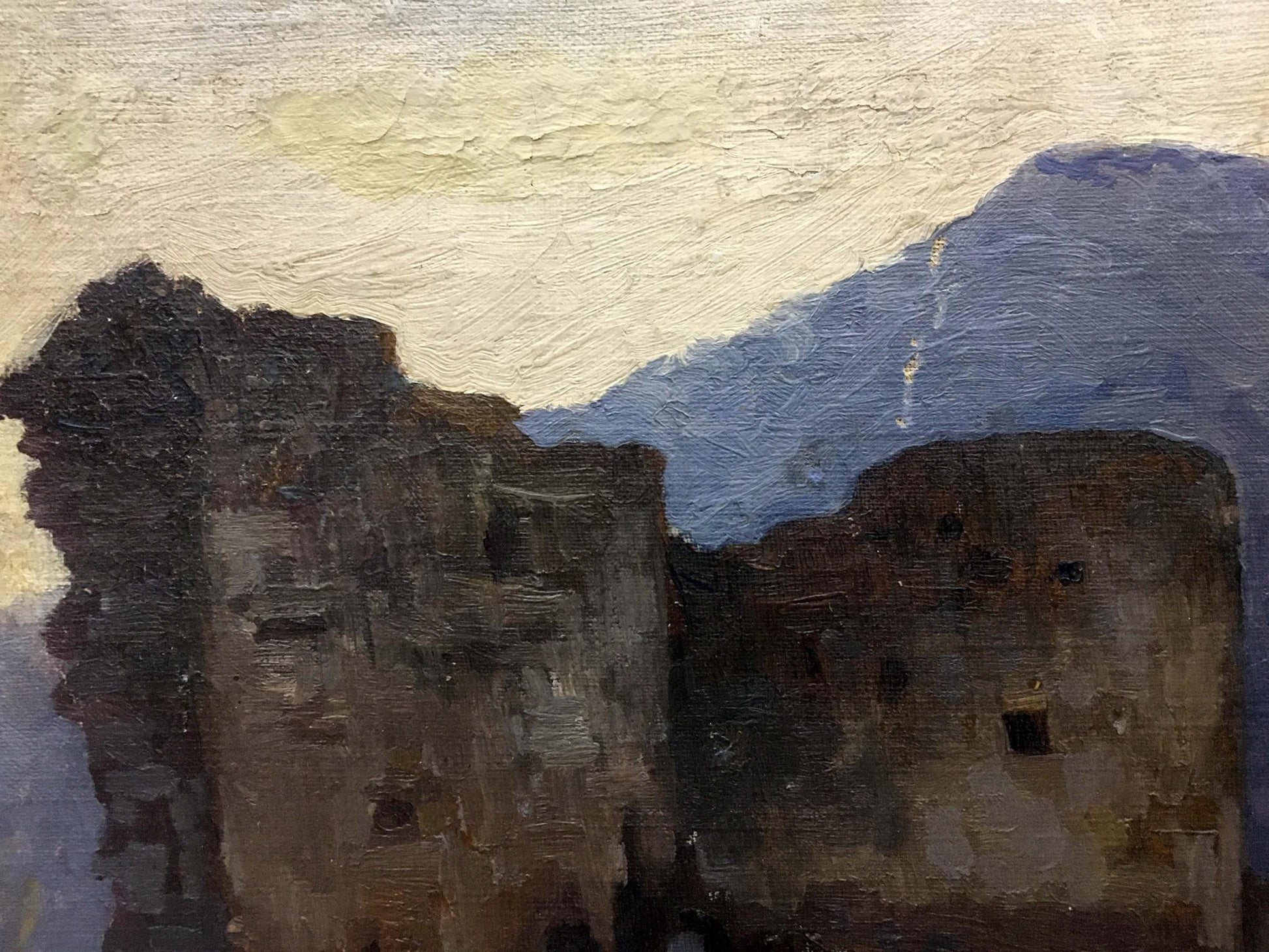 Oil painting of castle ruins by Himona Nikolay Petrovich