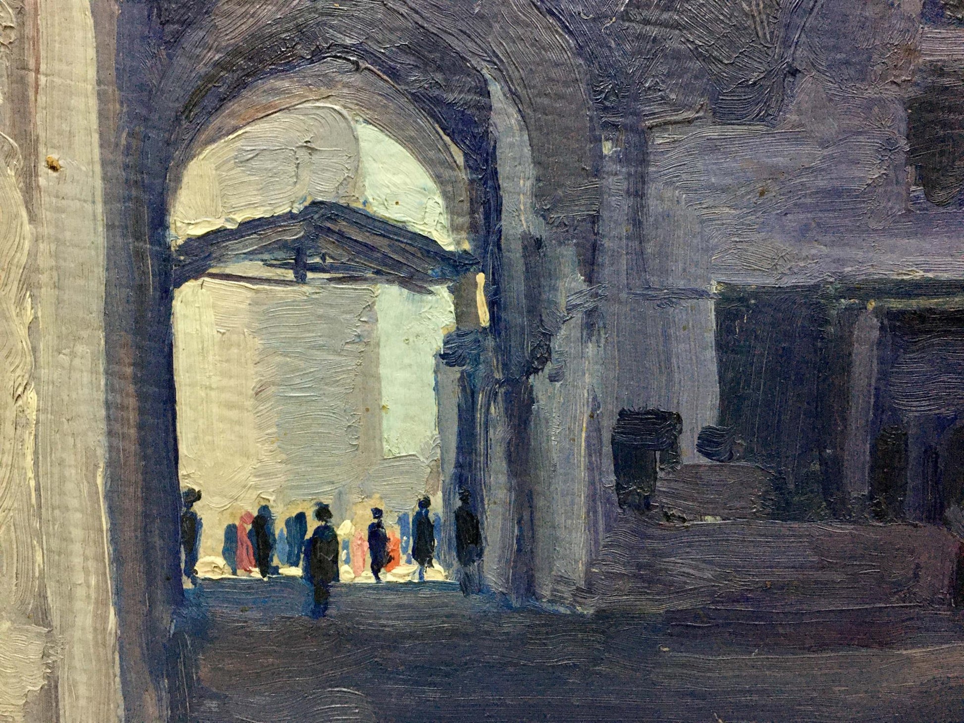 Textured impressionistic oil painting Road to the market by Bondarovich Anatoly Martynovich