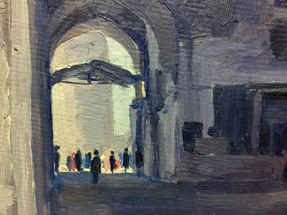 Textured impressionistic oil painting Road to the market by Bondarovich Anatoly Martynovich