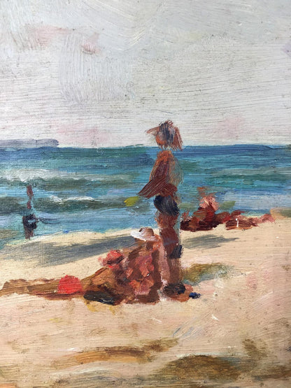Oil painting Sea holiday by Bespalov Ivan Nikolaevich beach scene