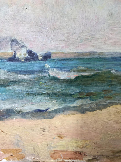 Oil painting Sea holiday by Bespalov Ivan Nikolaevich coastal scene