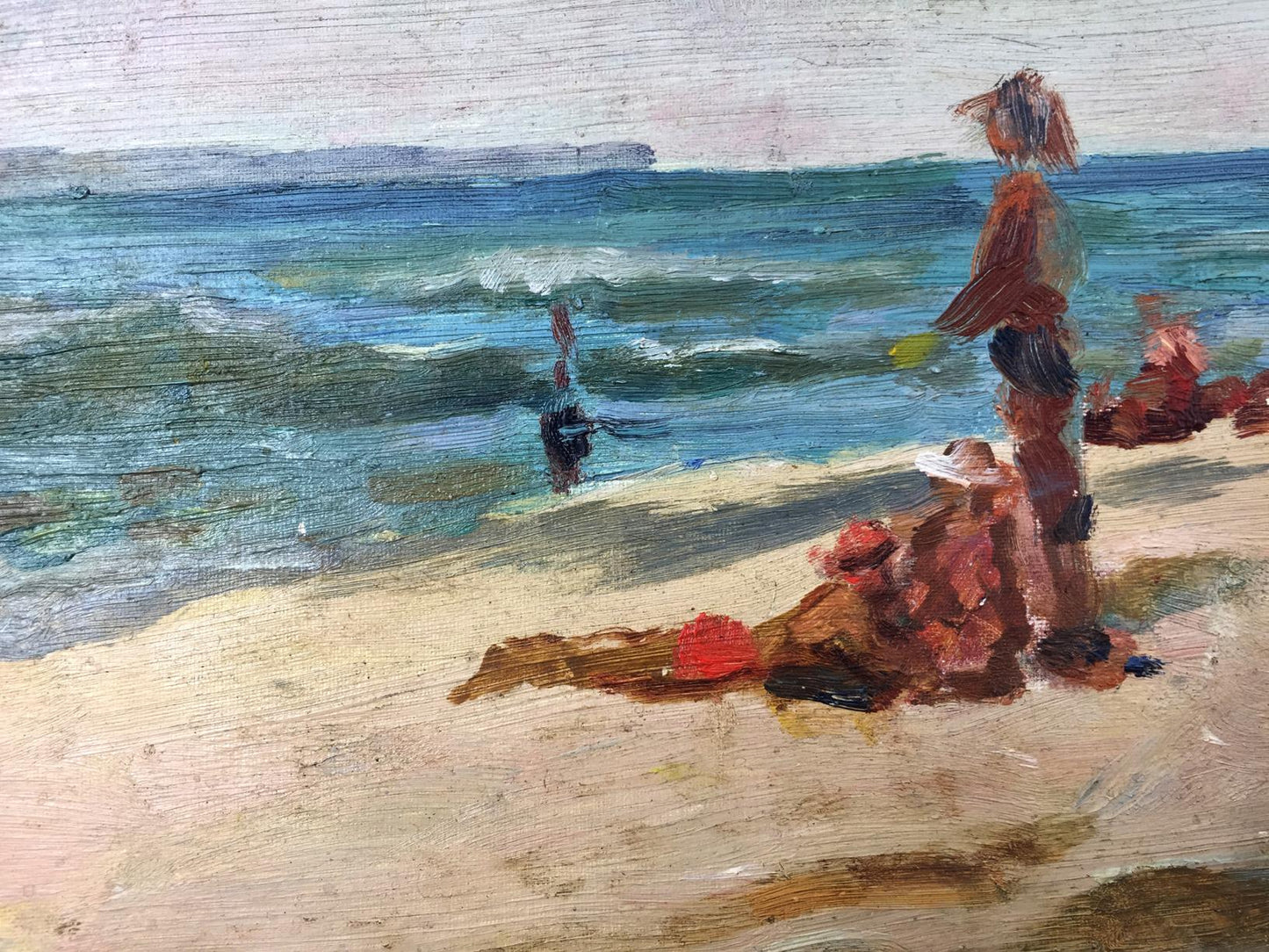 Oil painting Sea holiday by Bespalov Ivan Nikolaevich beach scene
