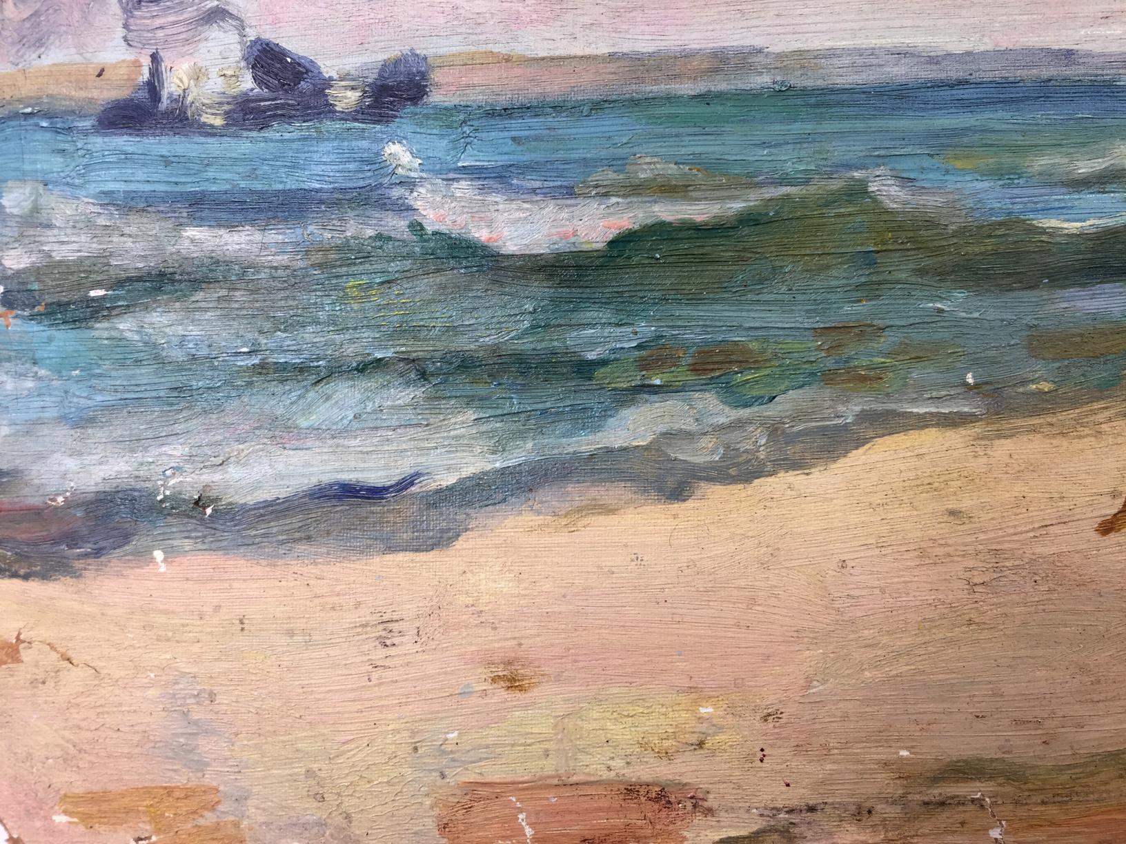Oil painting Sea holiday beach scene by Bespalov Ivan Nikolaevich