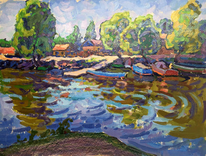 Vibrant impressionist oil painting Hills Leninsky by Ruban Grigory Savelyevich