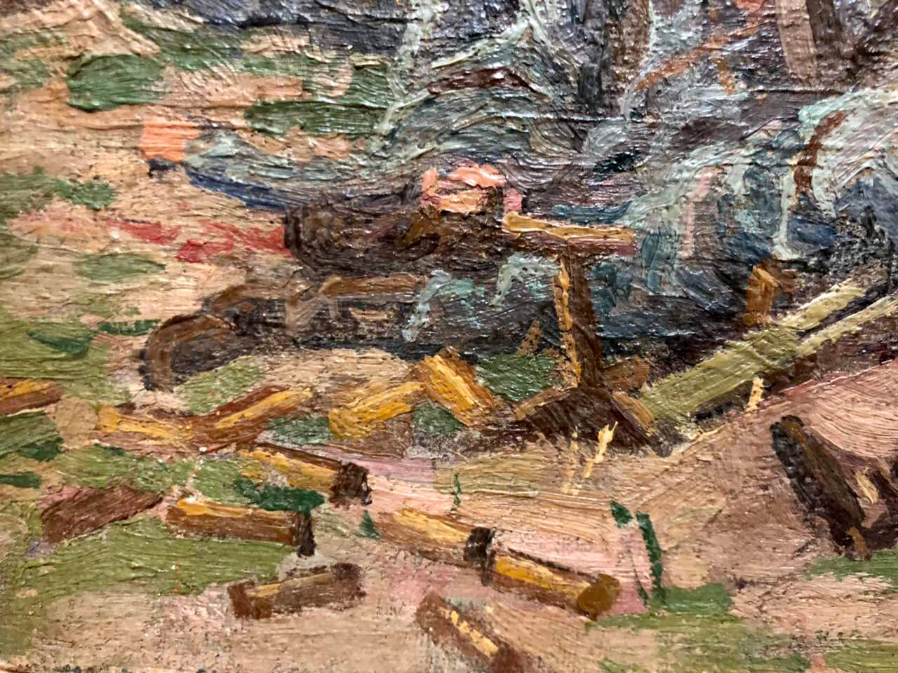 Oil painting War Buryachok by Ivan Martynovich rugged landscape