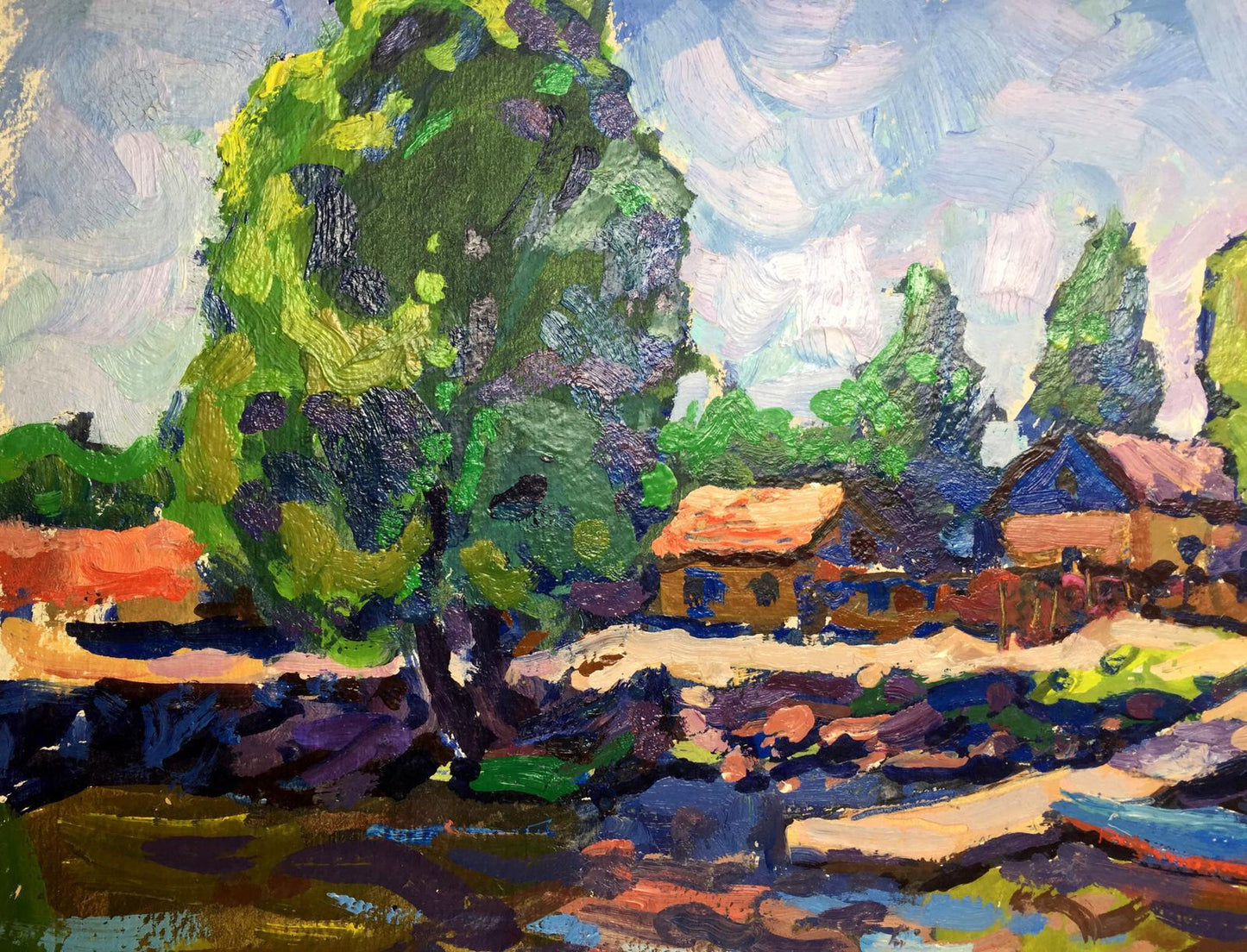 Vibrant impressionist oil painting Hills Leninsky by Ruban Grigory Savelyevich
