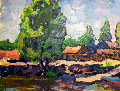 Vibrant impressionist oil painting Hills Leninsky by Ruban Grigory Savelyevich