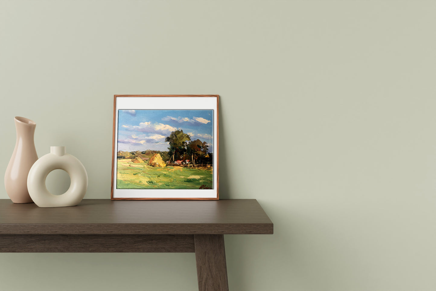 Oil painting By the evening 