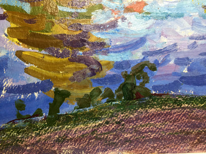 Vibrant abstract oil painting Hills Leninsky by Ruban Grigory Savelyevich