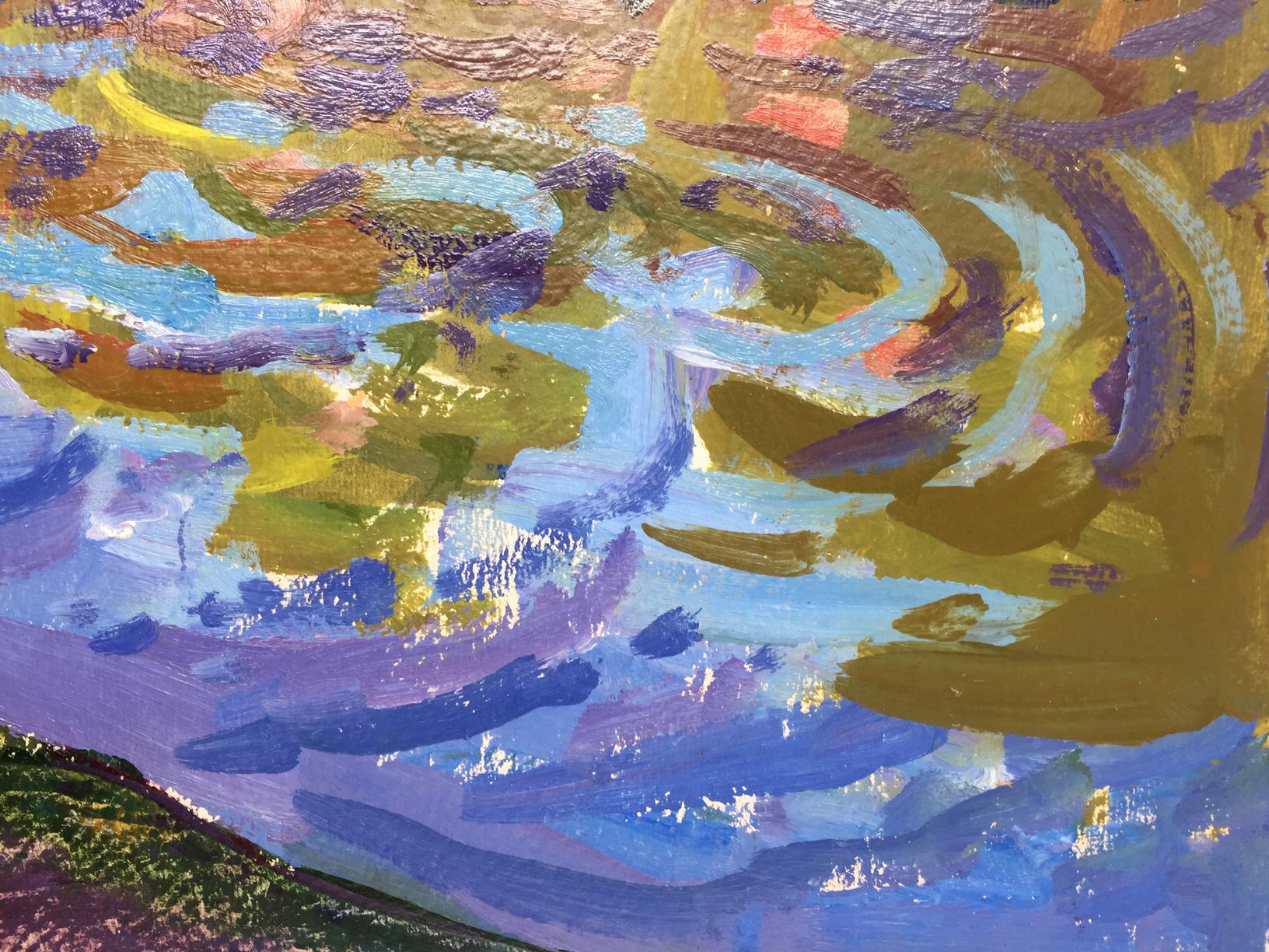 Oil painting Hills Leninsky by Ruban Grigory Savelyevich, abstract swirls