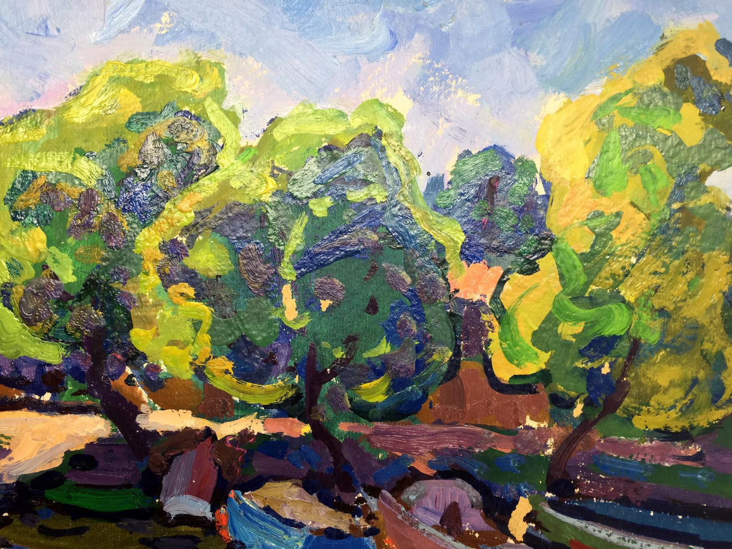 Vibrant impressionist oil painting Hills Leninsky by Ruban Grigory Savelyevich