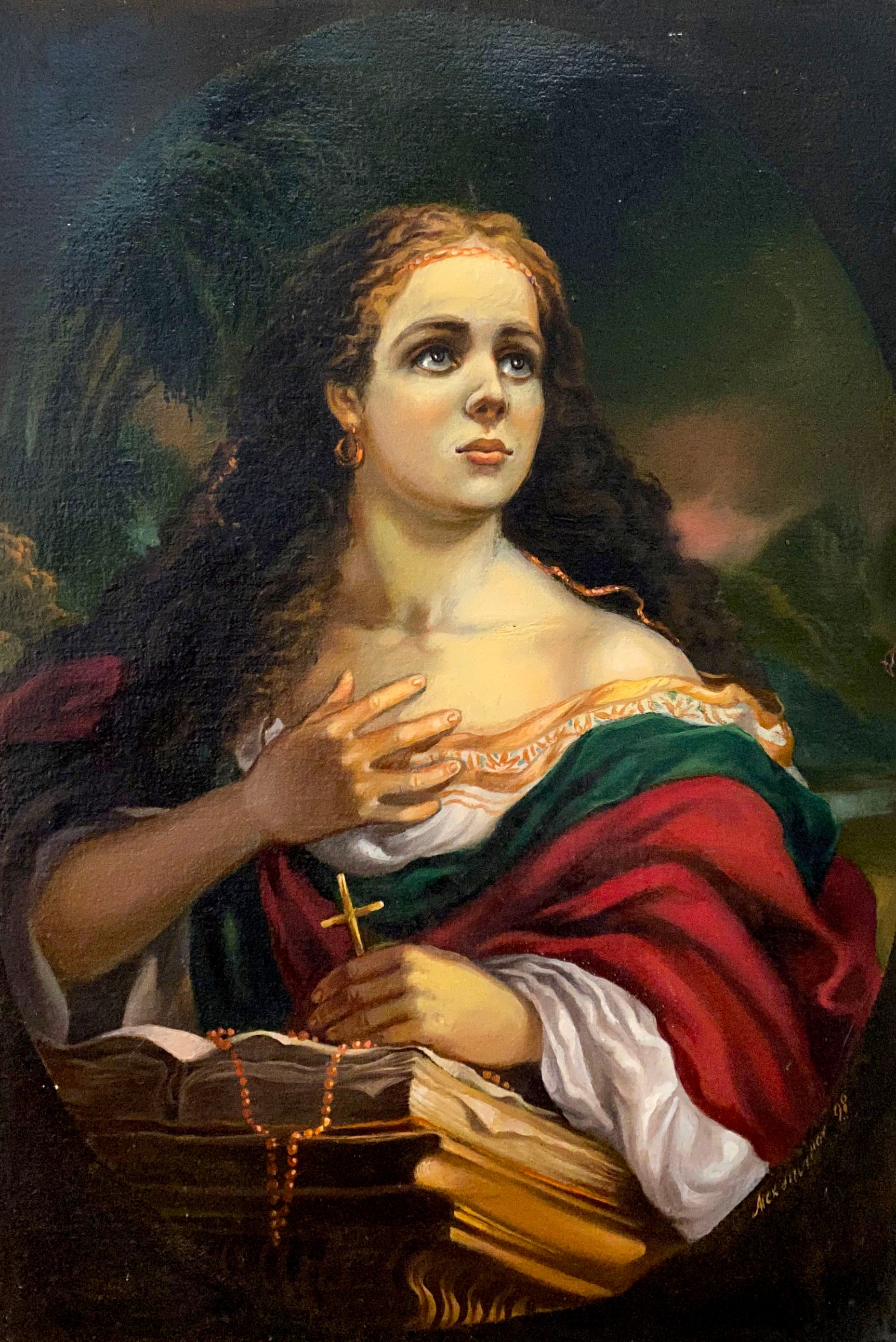 Oil painting of Maria Magdalena by Alexander Arkadievich Litvinov