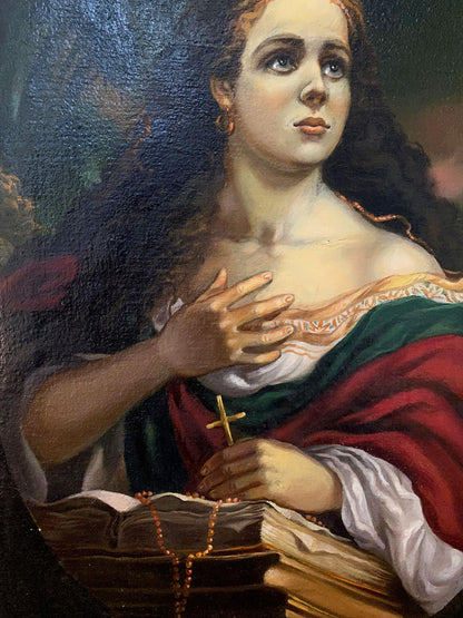 Oil painting of Maria Magdalena by Alexander Arkadievich Litvinov