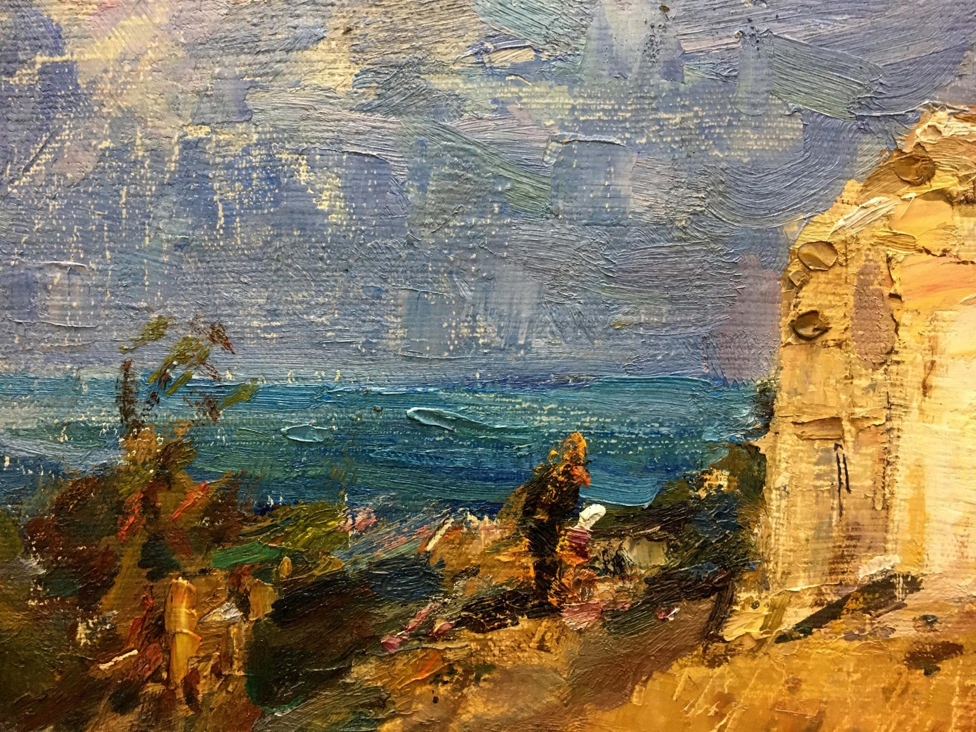 Impressionistic oil painting of Cliffs by Sokolov, Vladimir Alexandrovich