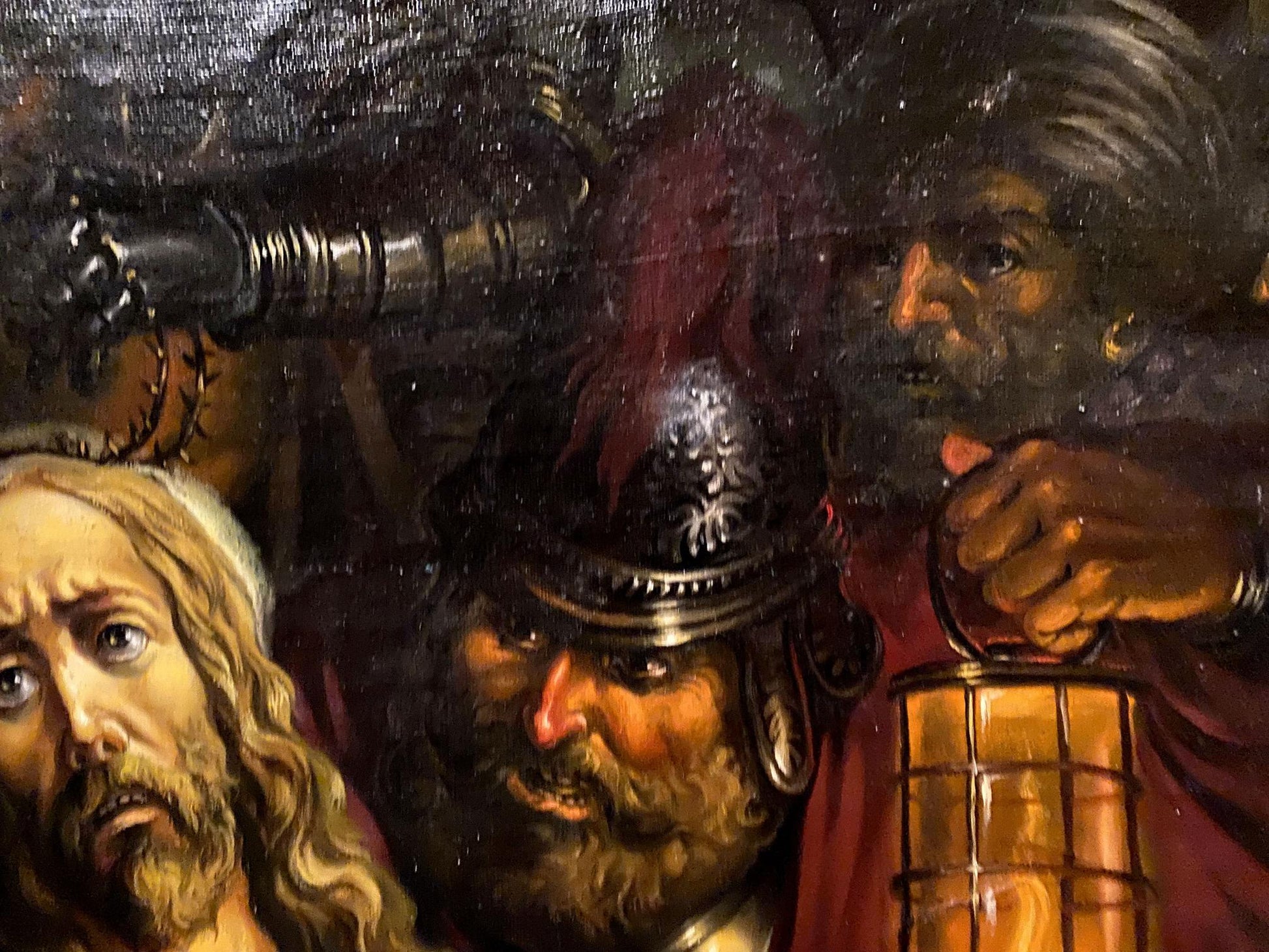 Bronze ornate lantern in Litvinov Crown of Thorns oil painting