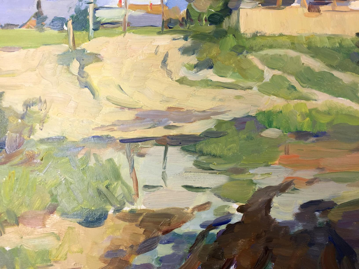 Vibrant impressionist oil painting Road to the Carpathians by Elbert V. A
