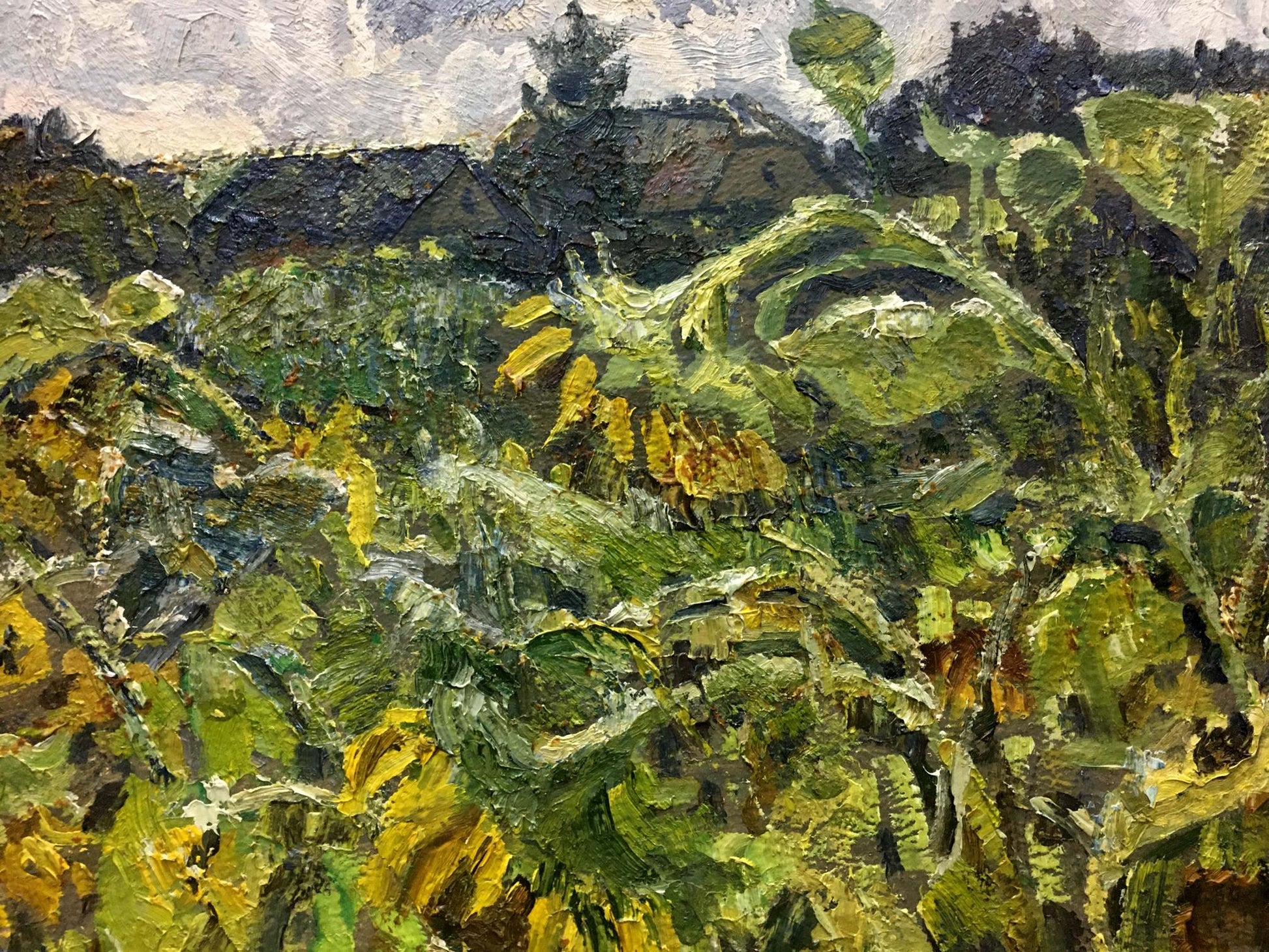 Vibrant oil painting of sunflower field by Zvyagintsev Rostislav Mikhailovich
