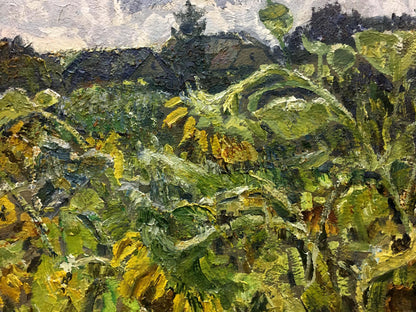 Vibrant oil painting of sunflower field by Zvyagintsev Rostislav Mikhailovich
