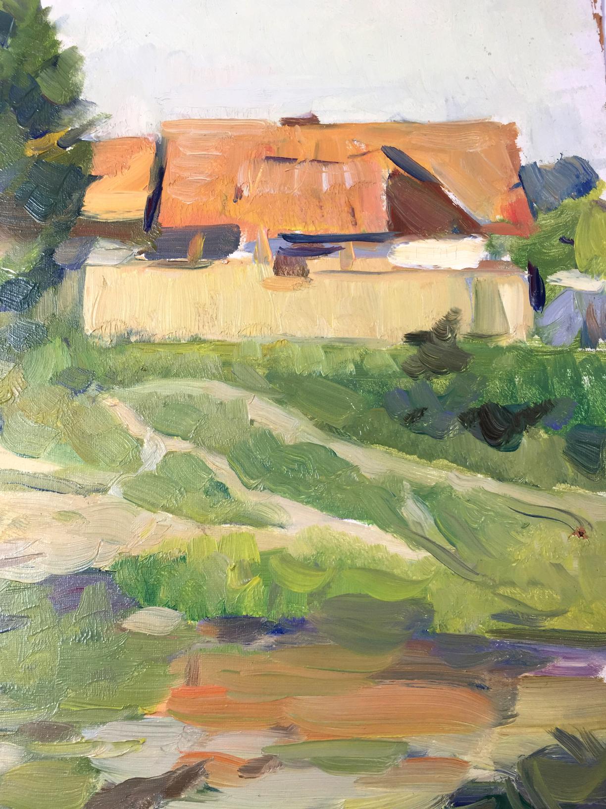 Vibrant impressionistic oil painting Road to the Carpathians by Elbert V. A