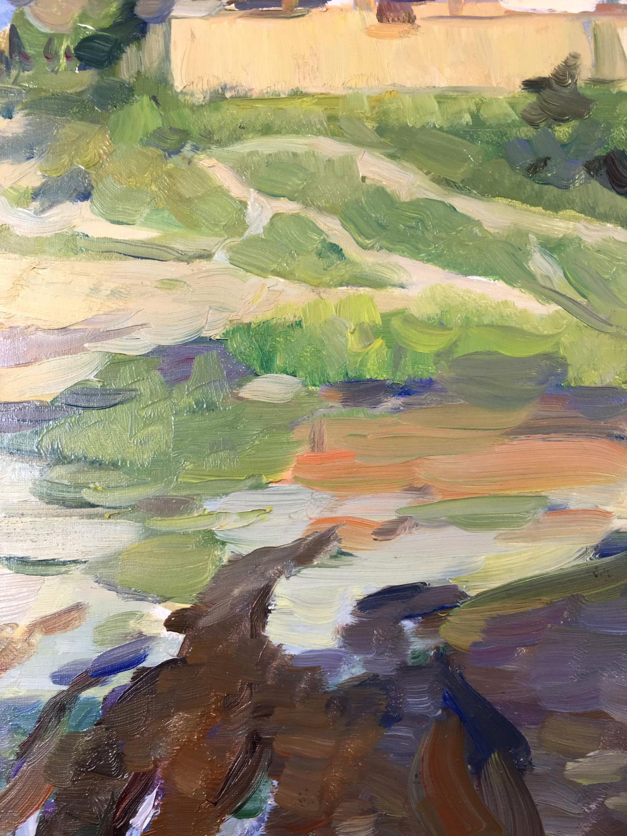 Oil painting Road to the Carpathians by Elbert V.A. with green hills