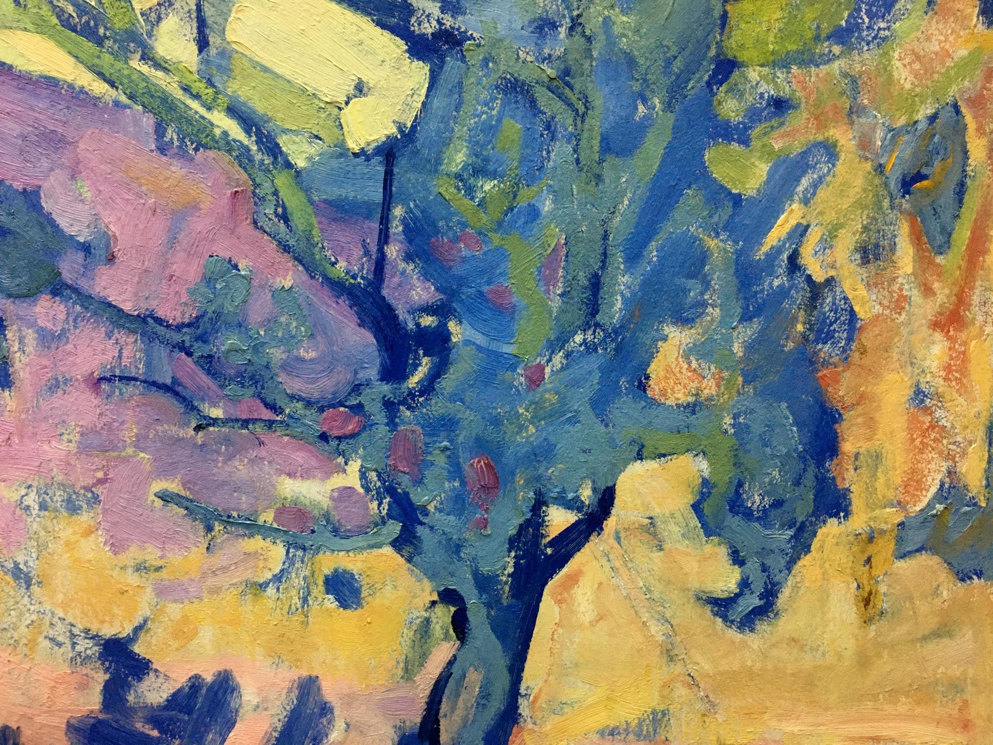 Oil painting Evening came by Kiyansky Yuri Ivanovich, vibrant abstract tree