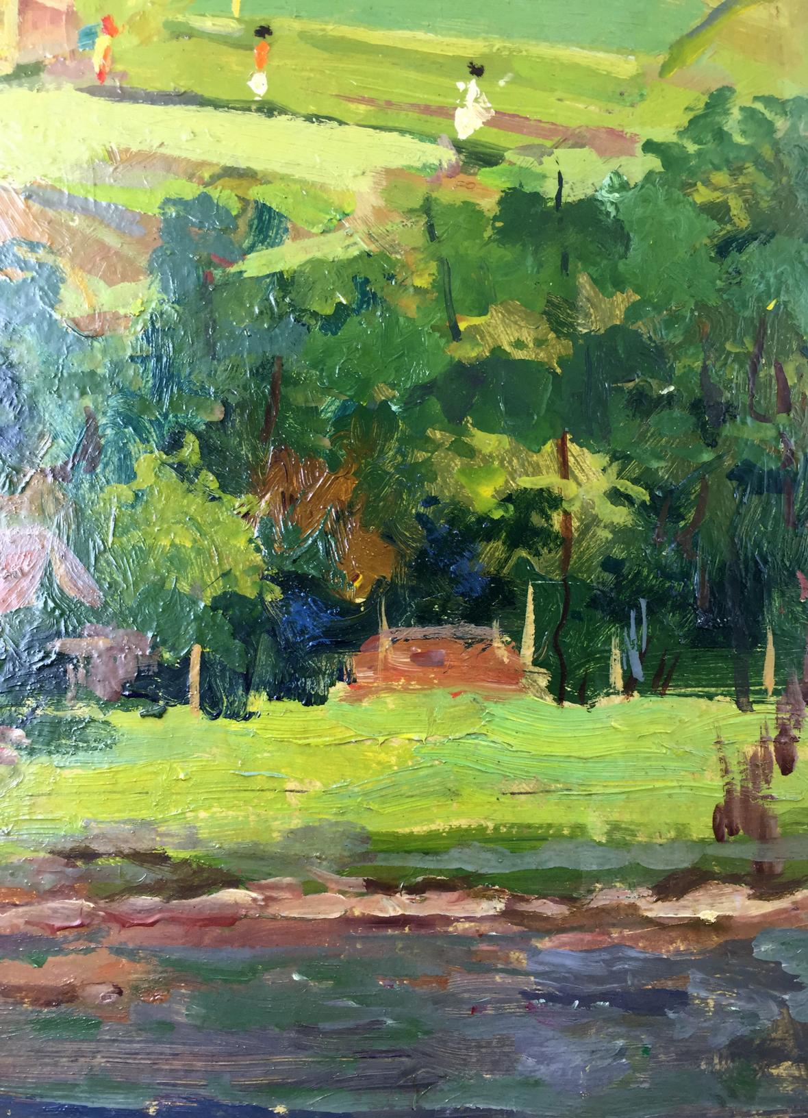 Vibrant impressionist oil painting by Summer Morozov Leonid Arkhipovich