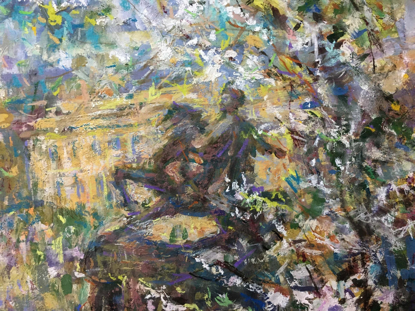 Vibrant impressionistic oil painting by Gubsky Igor Ivanovich under blossoming trees