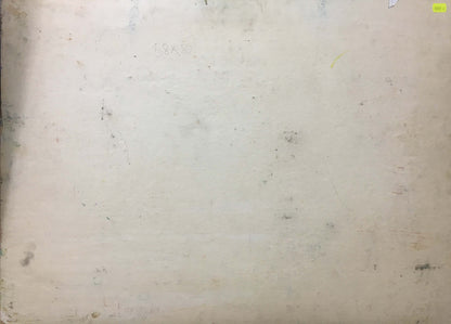 Worn off-white paper back of oil painting Church by Gubsky Igor Ivanovich