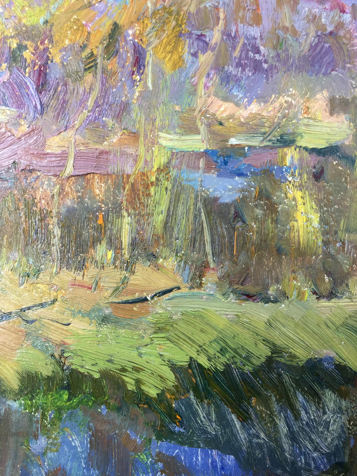 Vibrant impressionist oil painting The Reeds by Sevastyanov Viktor Grigoryevich