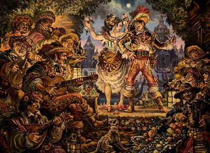 Oil painting of Italian dance by Alexander Arkadievich Litvinov