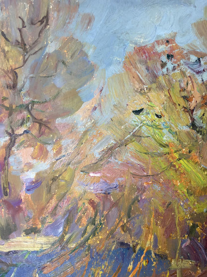 Oil painting The Reeds by Sevastyanov Viktor Grigoryevich, abstract autumn landscape
